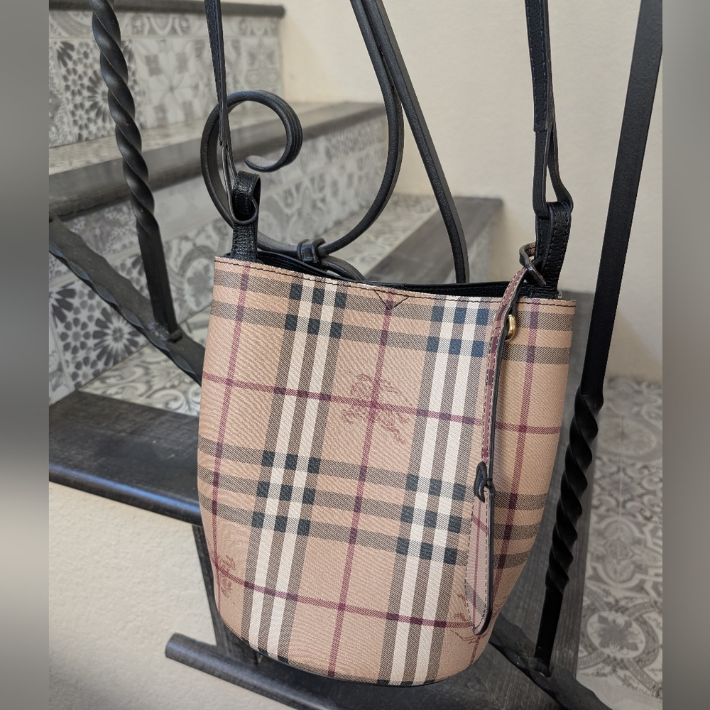 Plaid Tan and Black Women's Bag
